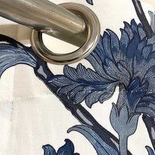 Varela Blue Floral - Duck Cotton Curtain