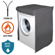 Front Load Water Proof Washing Machine Cover with Zipper Grey