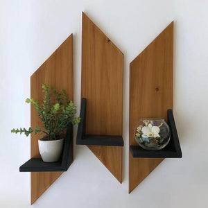 Zik Zac Wooden Shelves(Pack of 3) - waseeh.com