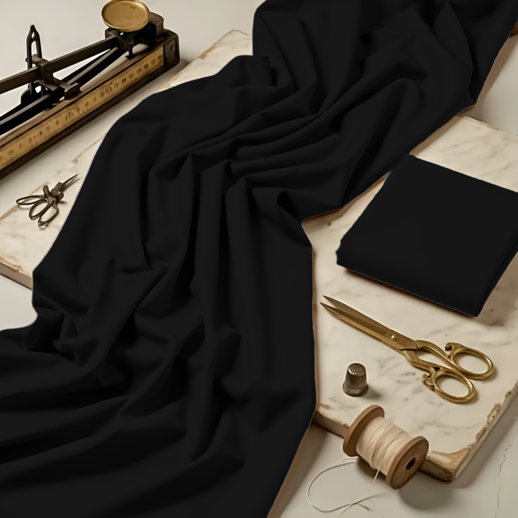 Imported Wash & Wear Black Un-Stitched