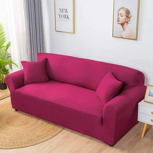 Maroon Jersey Fitted Sofa Cover