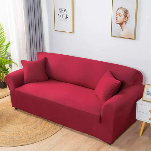 Red Jersey Fitted Sofa Cover