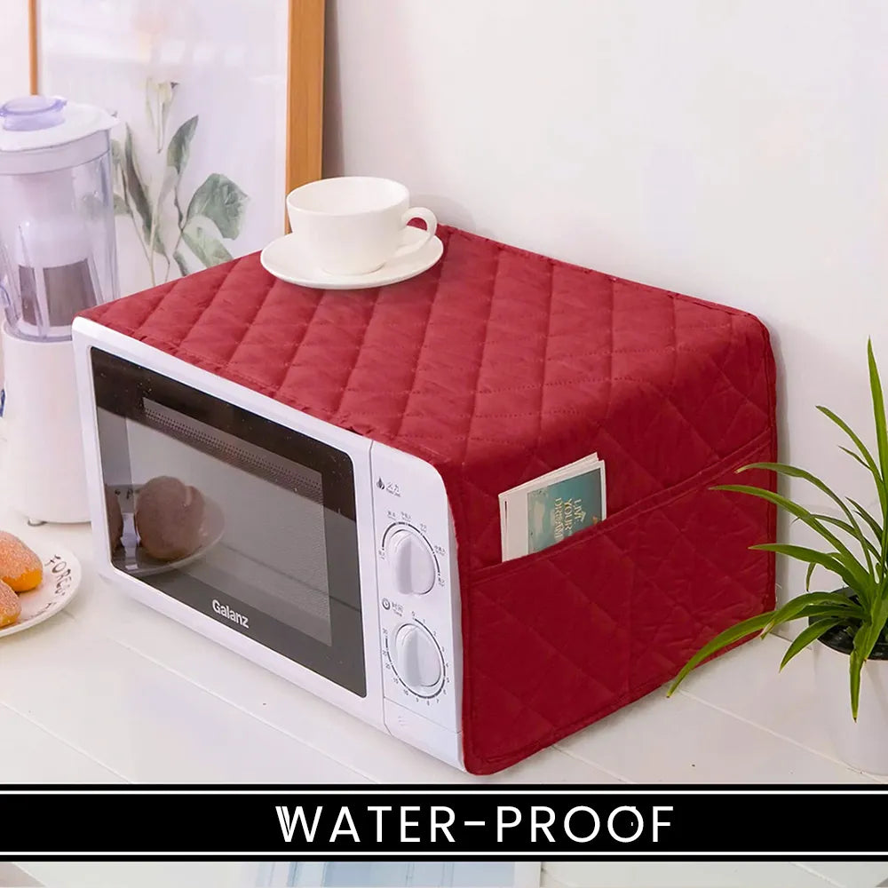 Waterproof Quilted Microwave Oven Cover with Side Pockets