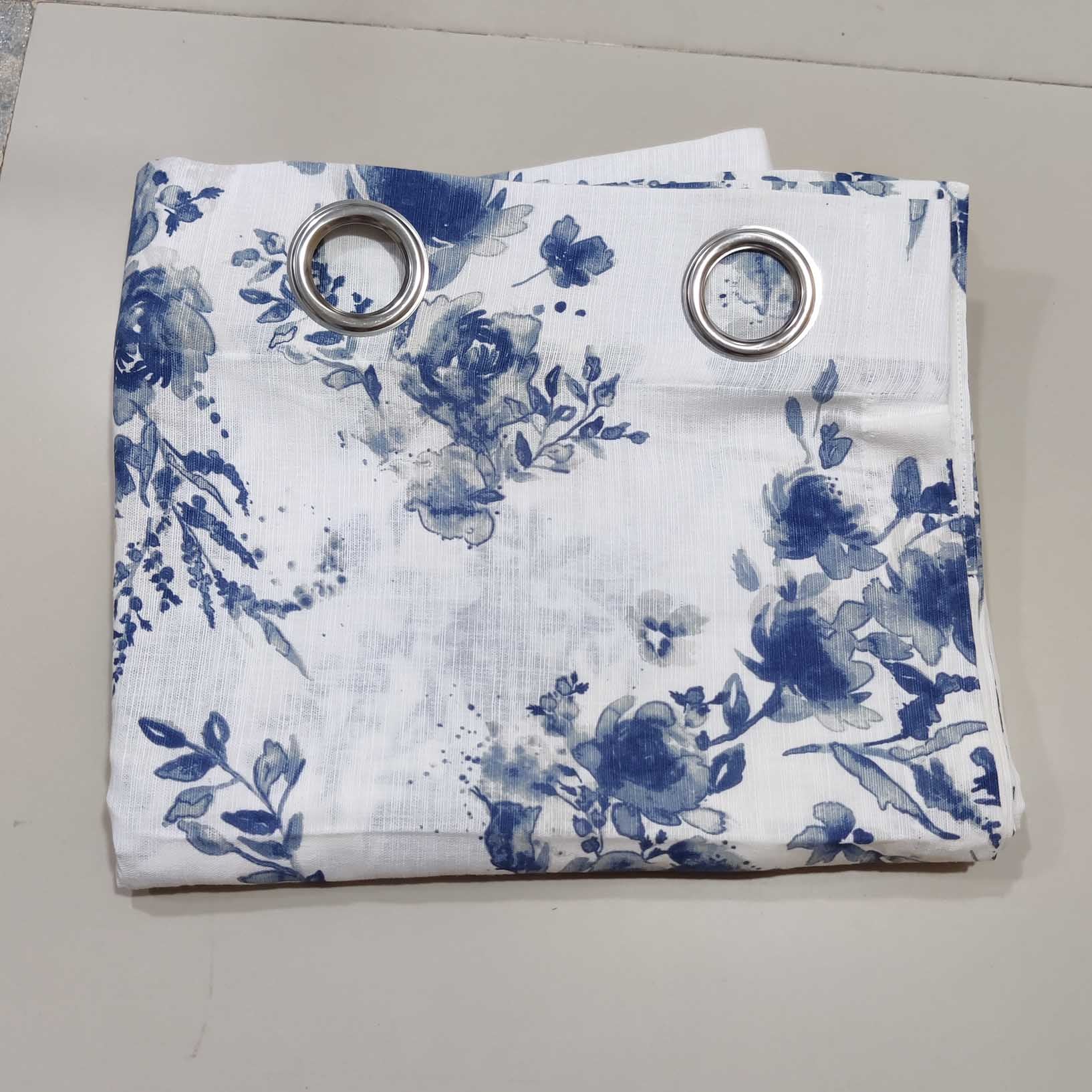 Off-white  Floral - Duck Cotton Curtain