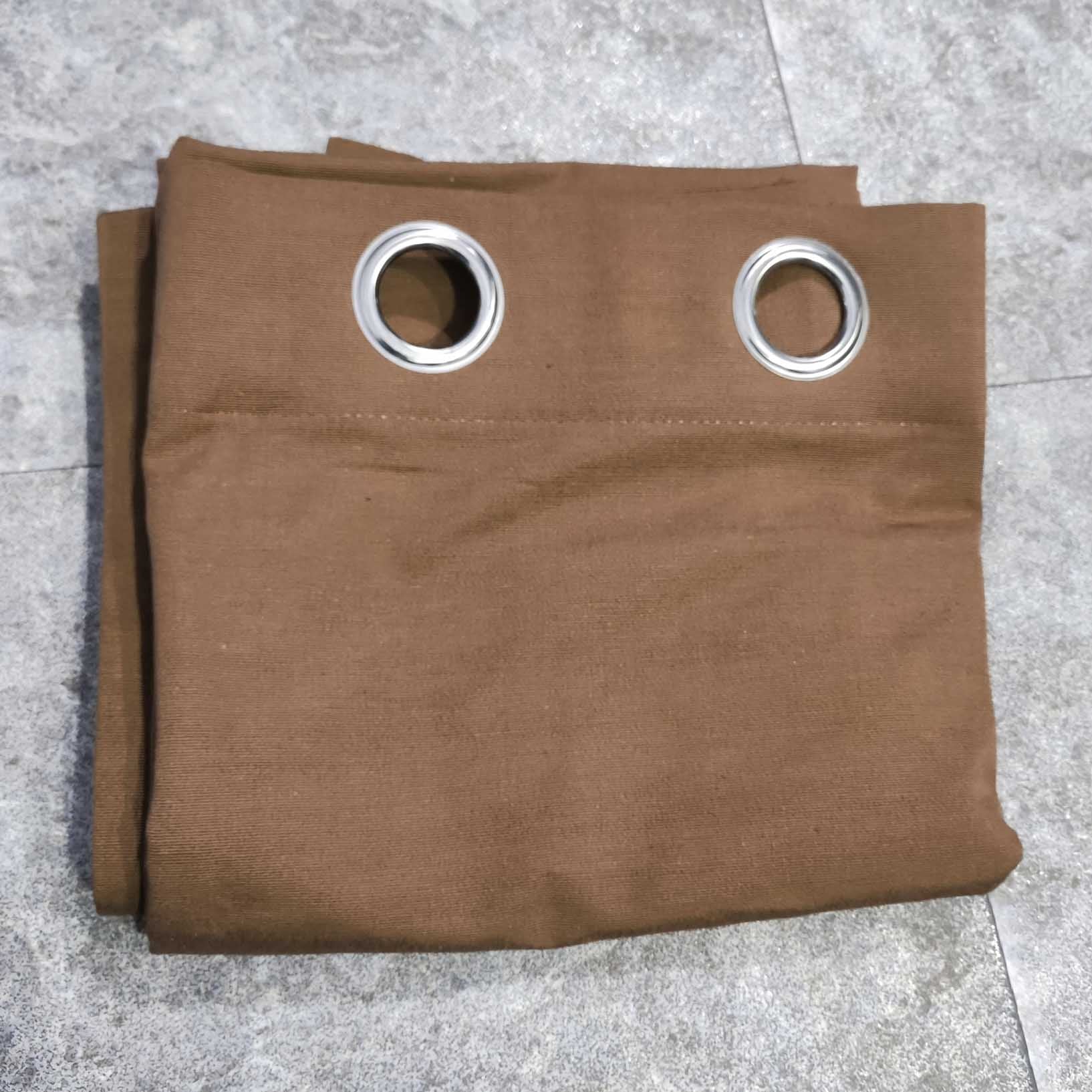 Brown Plain Duck Cotton Curtain