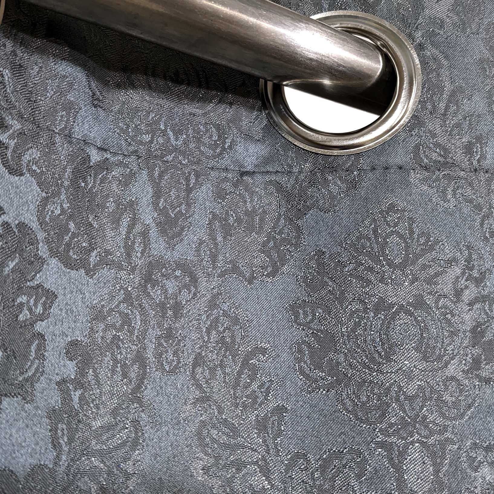 Self Print Thick Shanghai Curtain Grey
