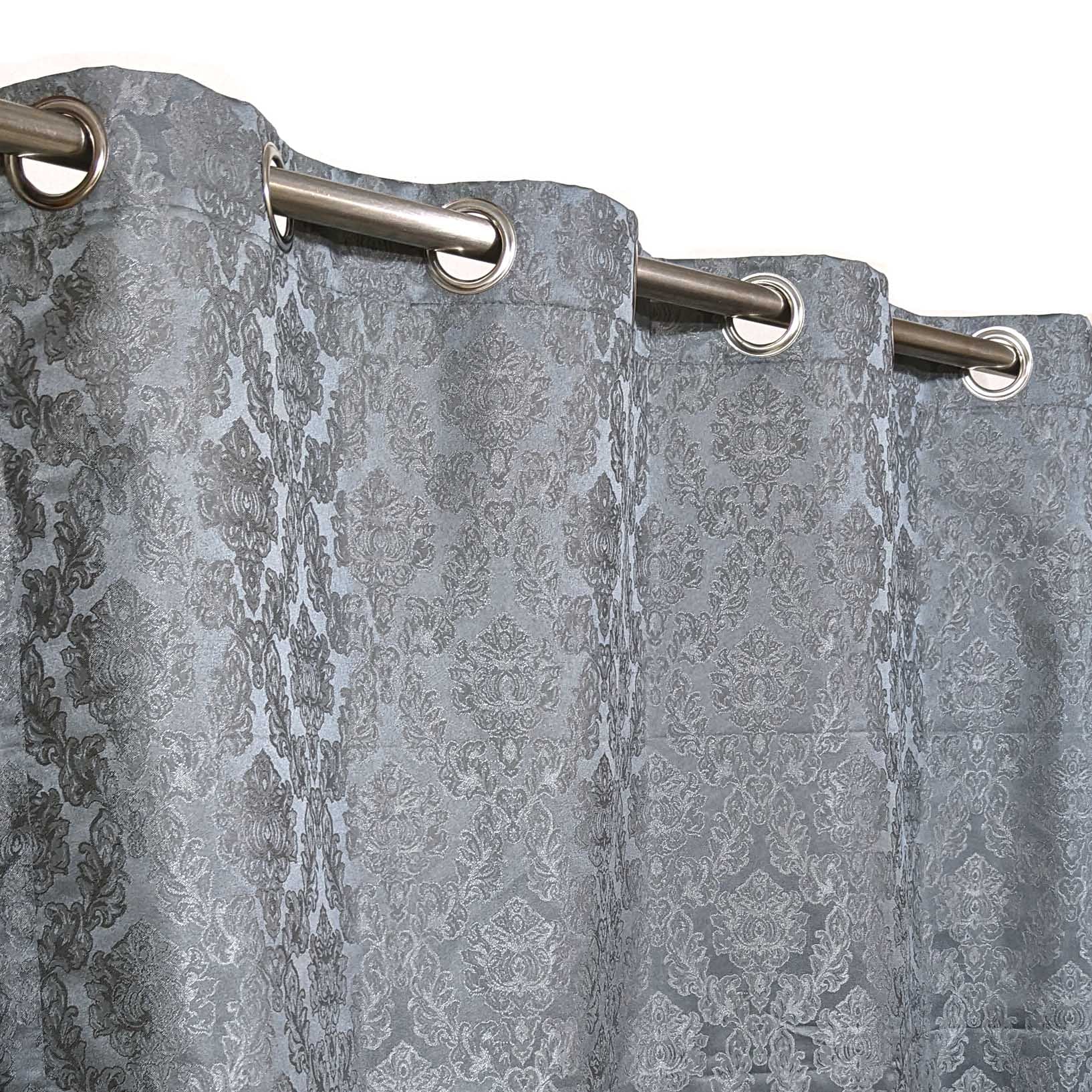 Self Print Thick Shanghai Curtain Grey