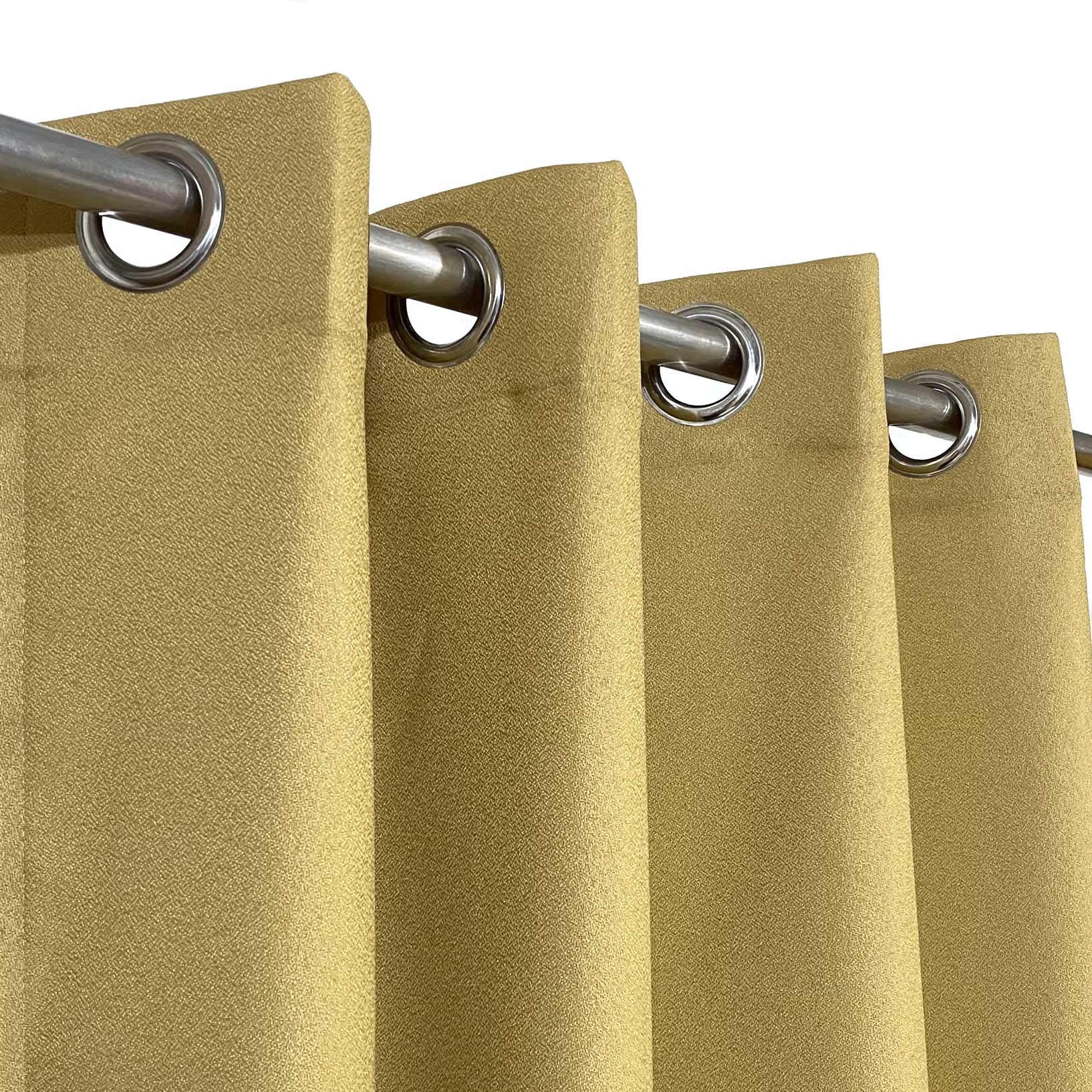 Golden Textured Silk Curtain