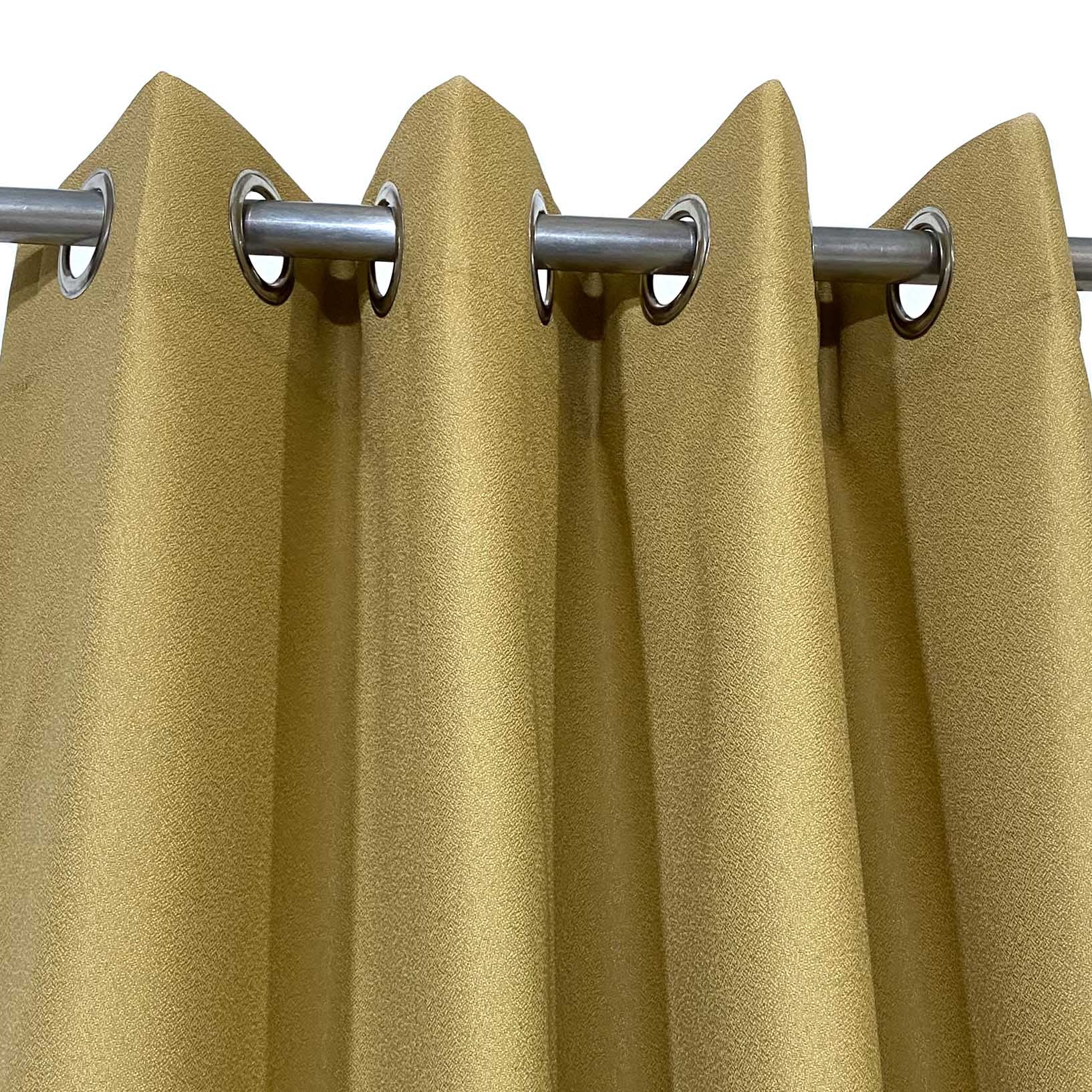 Golden Textured Silk Curtain