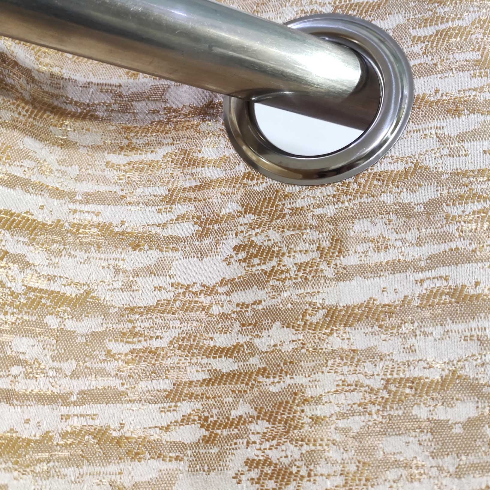Thick Viscose Curtain Golden on Off-White