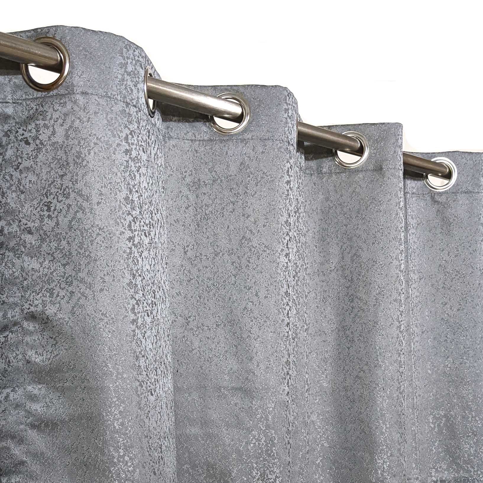 Self Print Thick Shanghai Curtain Grey