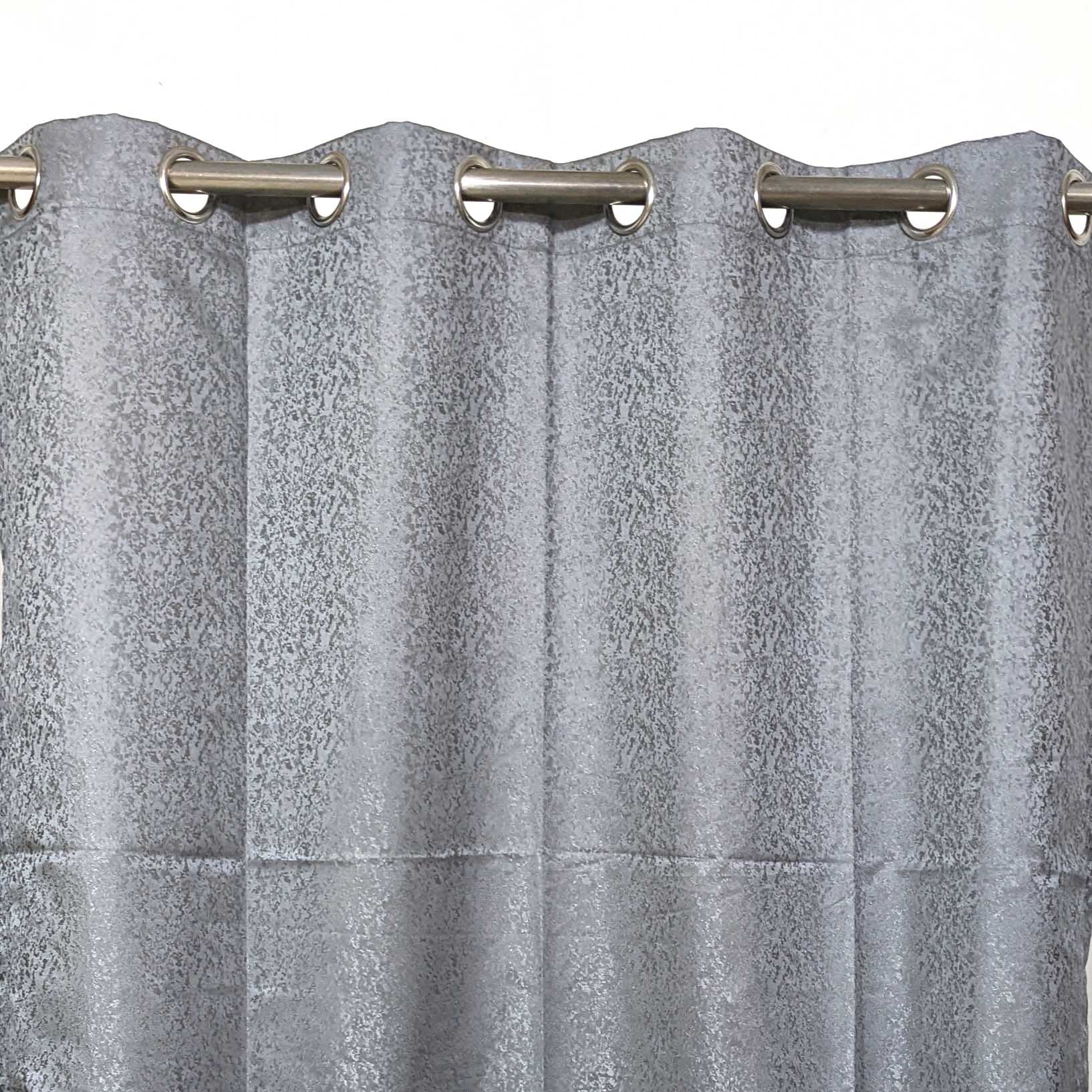 Self Print Thick Shanghai Curtain Grey