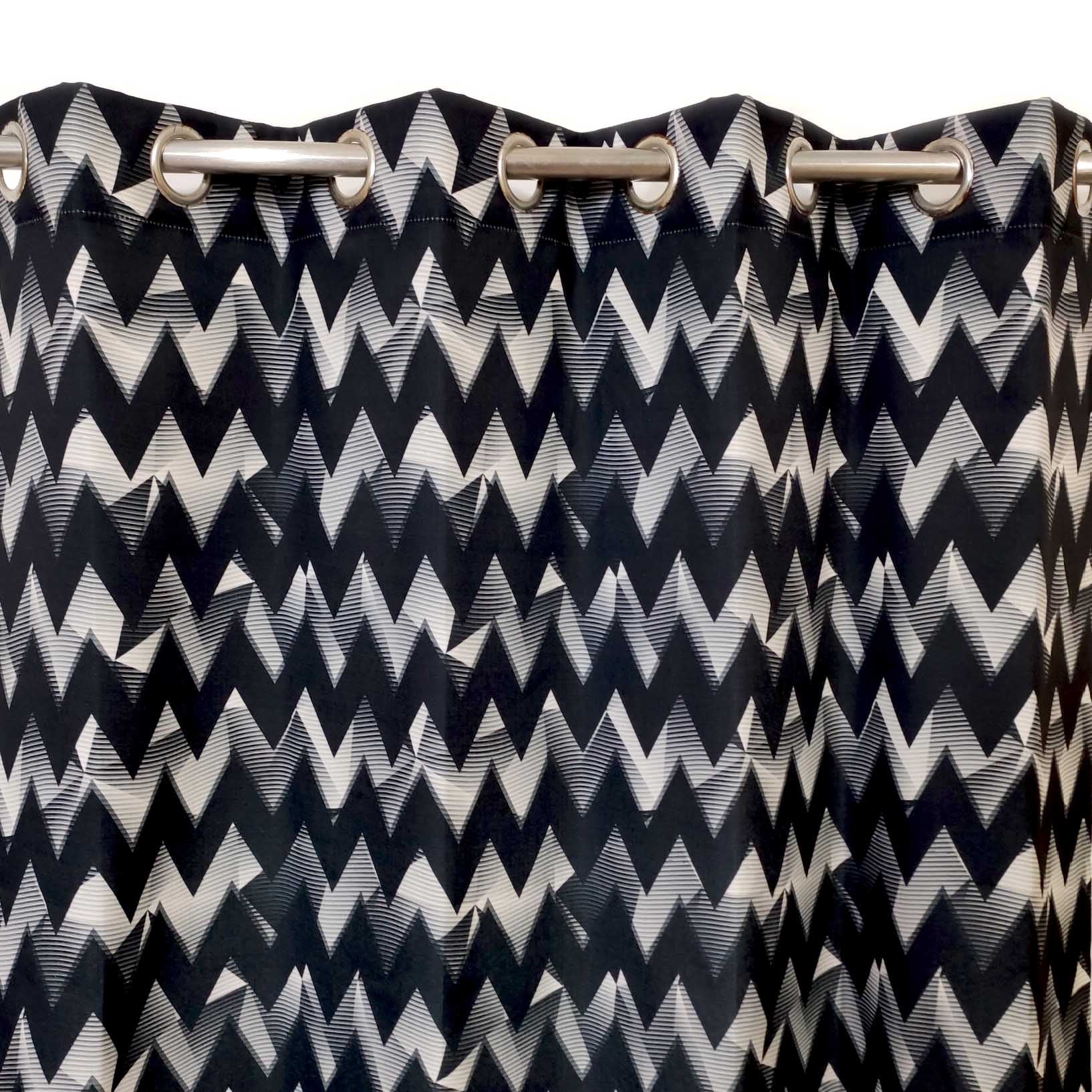 Digital Printed Multi Motif Curtain Zig Zag
