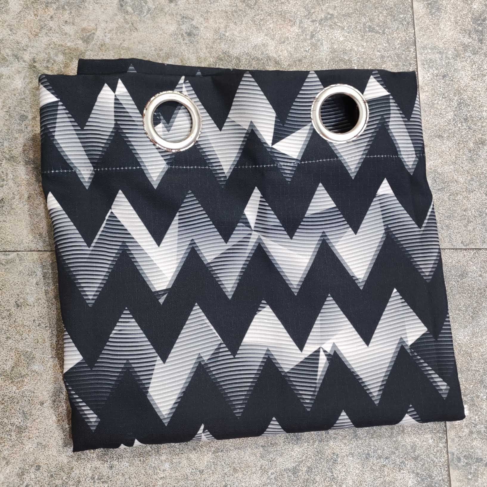 Digital Printed Multi Motif Curtain Zig Zag