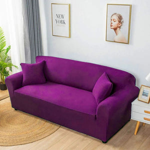 Purple Jersey Fitted Sofa Cover