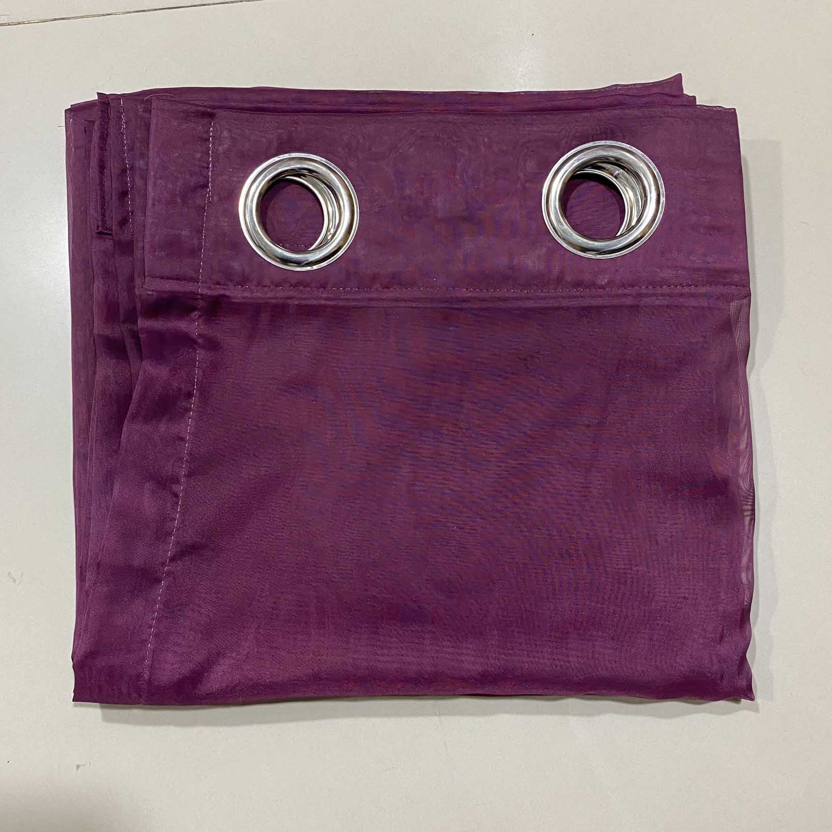 Plain Maroon Purple Net Sheer Chiffon Curtain