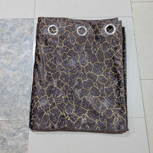 Golden Textured Velvet Curtain Brown