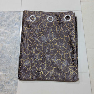Golden Textured Velvet Curtain Brown
