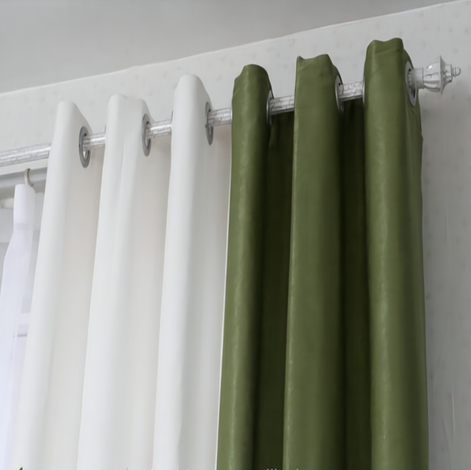 Pair of Digital Printed Combination Curtains