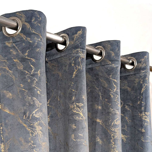 Premium Textured Velvet Curtain Grey