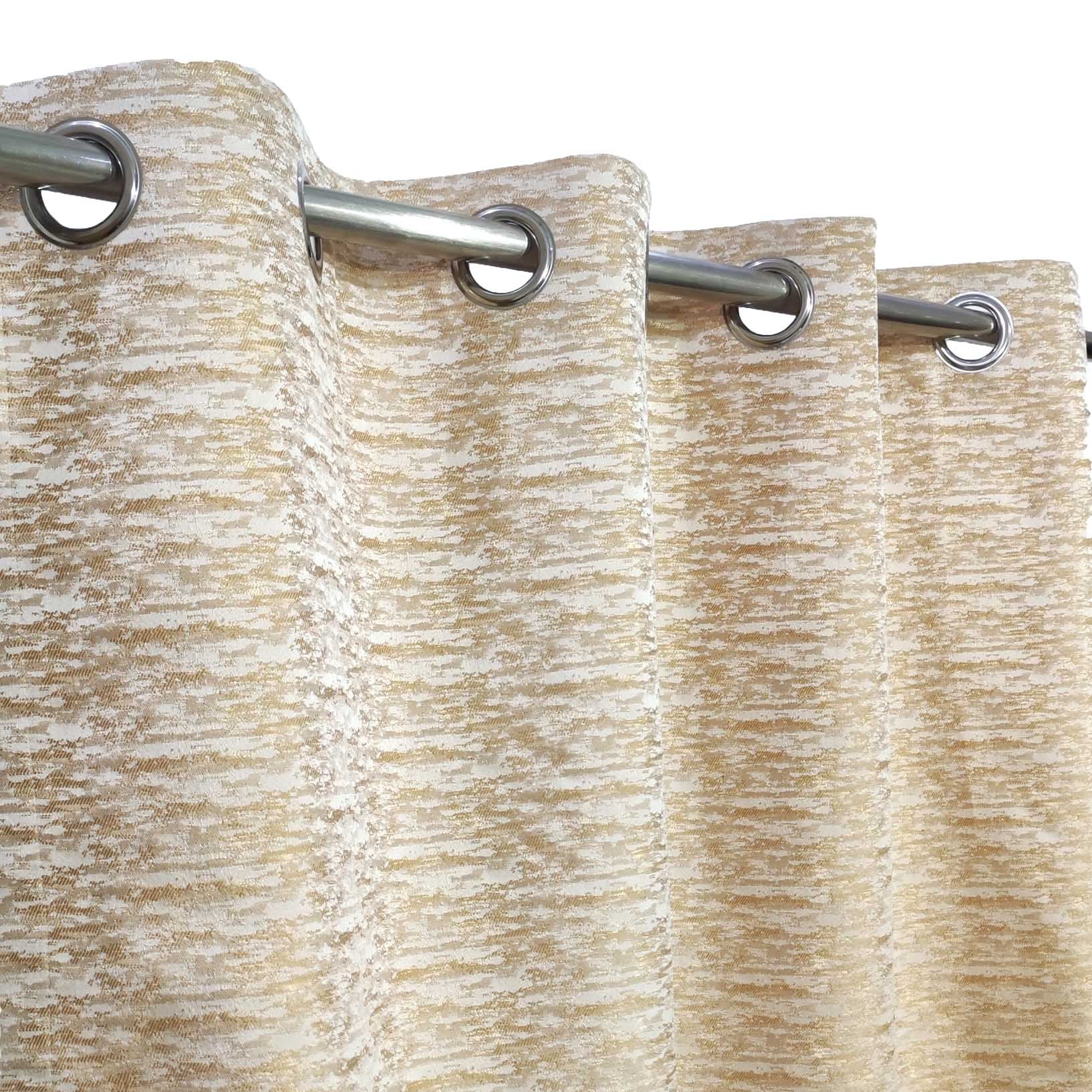 Thick Viscose Curtain Golden on Off-White