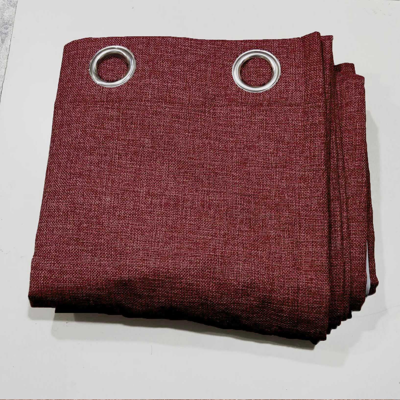 Premium Thick Jute Curtain Redish Maroon