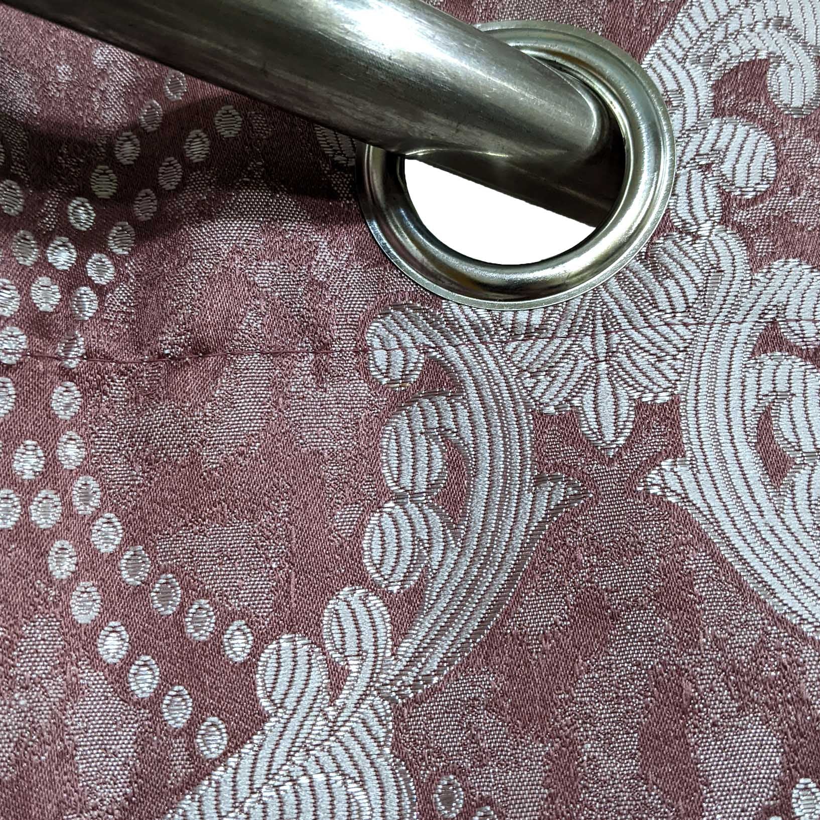 Thick Viscose Curtain Silver Grey on Pink