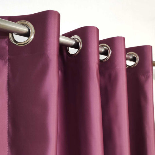 Plain Silk Curtain Purple