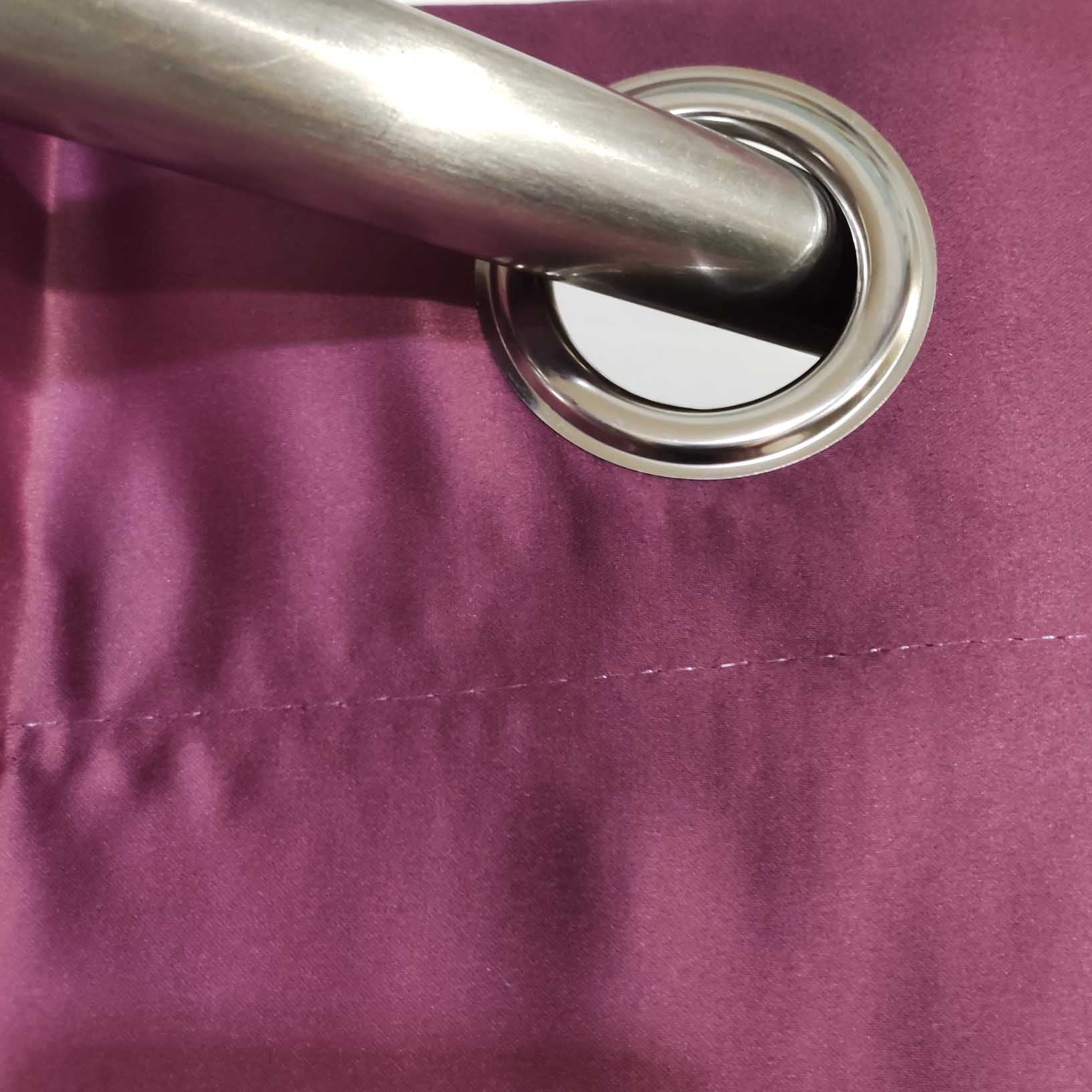 Plain Silk Curtain Purple