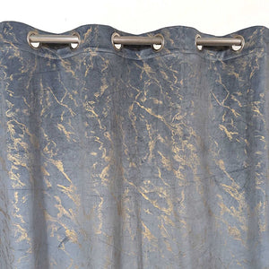 Premium Textured Velvet Curtain Grey