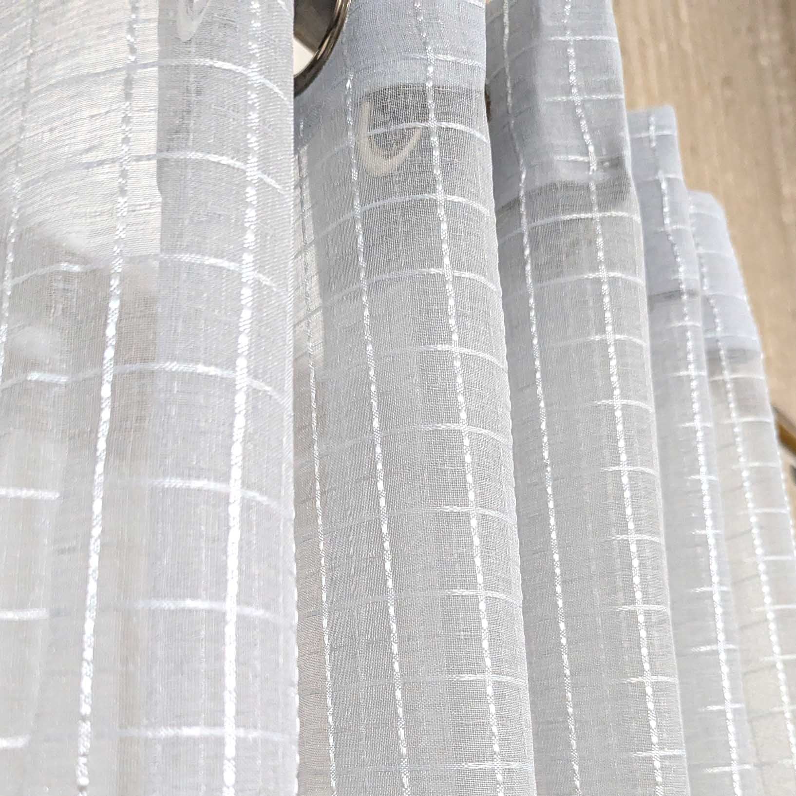 Premium Net Sheer Chiffon Curtain Box Thread Lite Grey