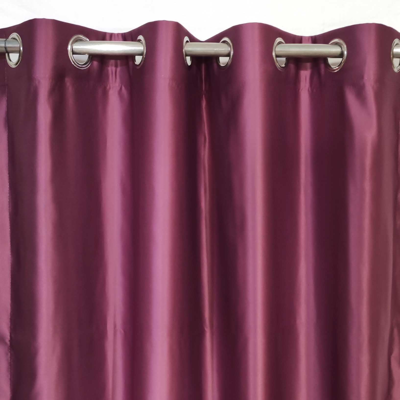 Plain Silk Curtain Purple