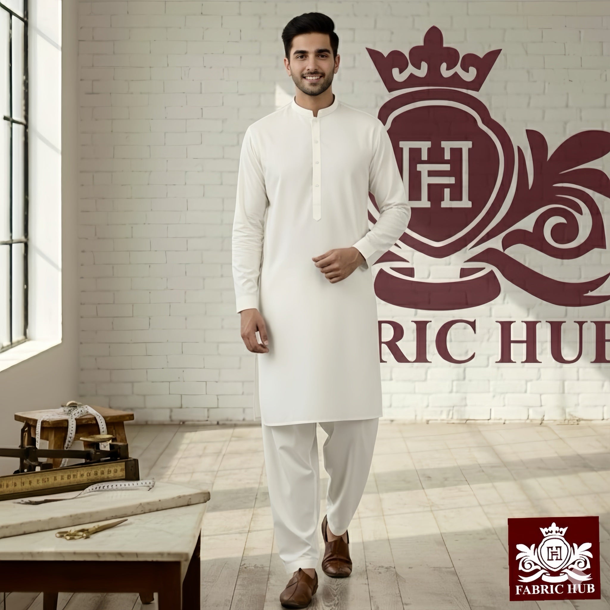 Imported Wash & Wear Off White Un-Stitched