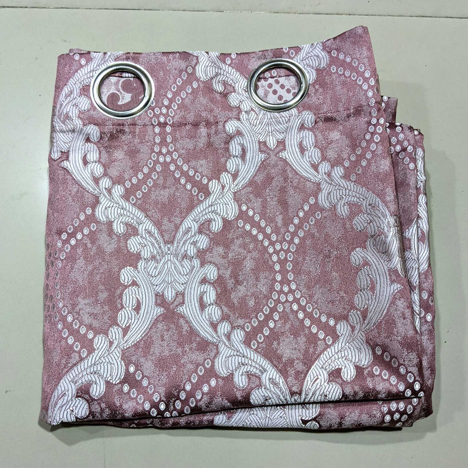 Thick Viscose Curtain Silver Grey on Pink