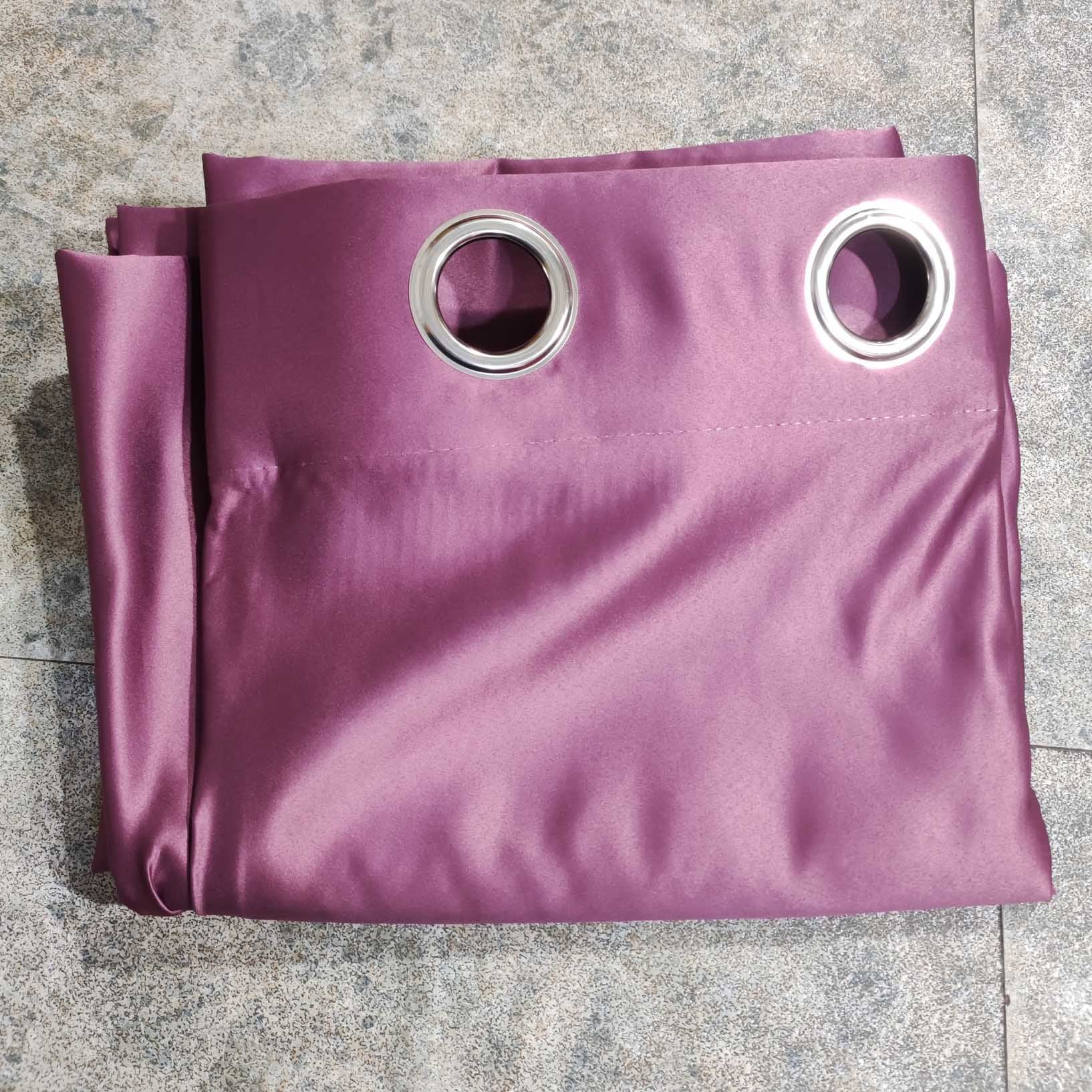 Plain Silk Curtain Purple