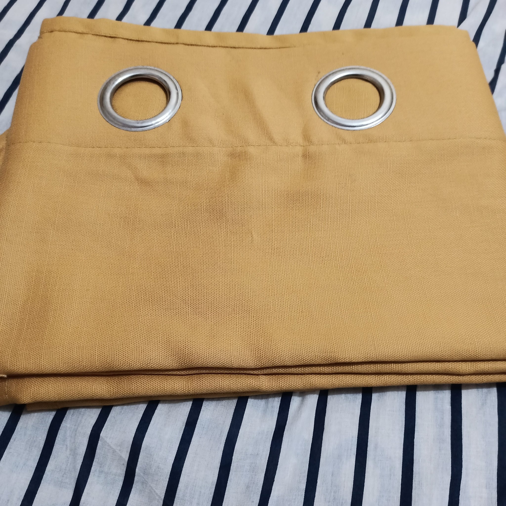 Yellow Plain Duck Cotton Curtain
