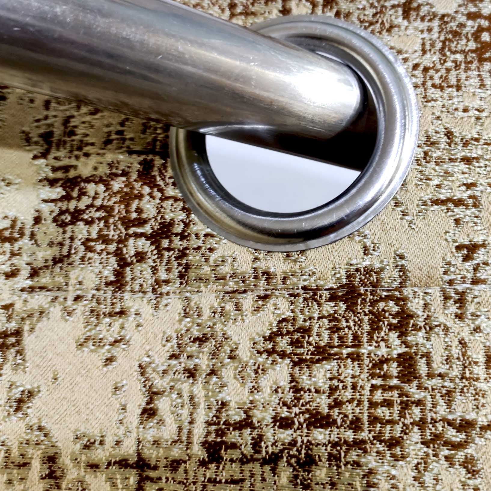 Thick Viscose Curtain Brown & Gold on Off-White