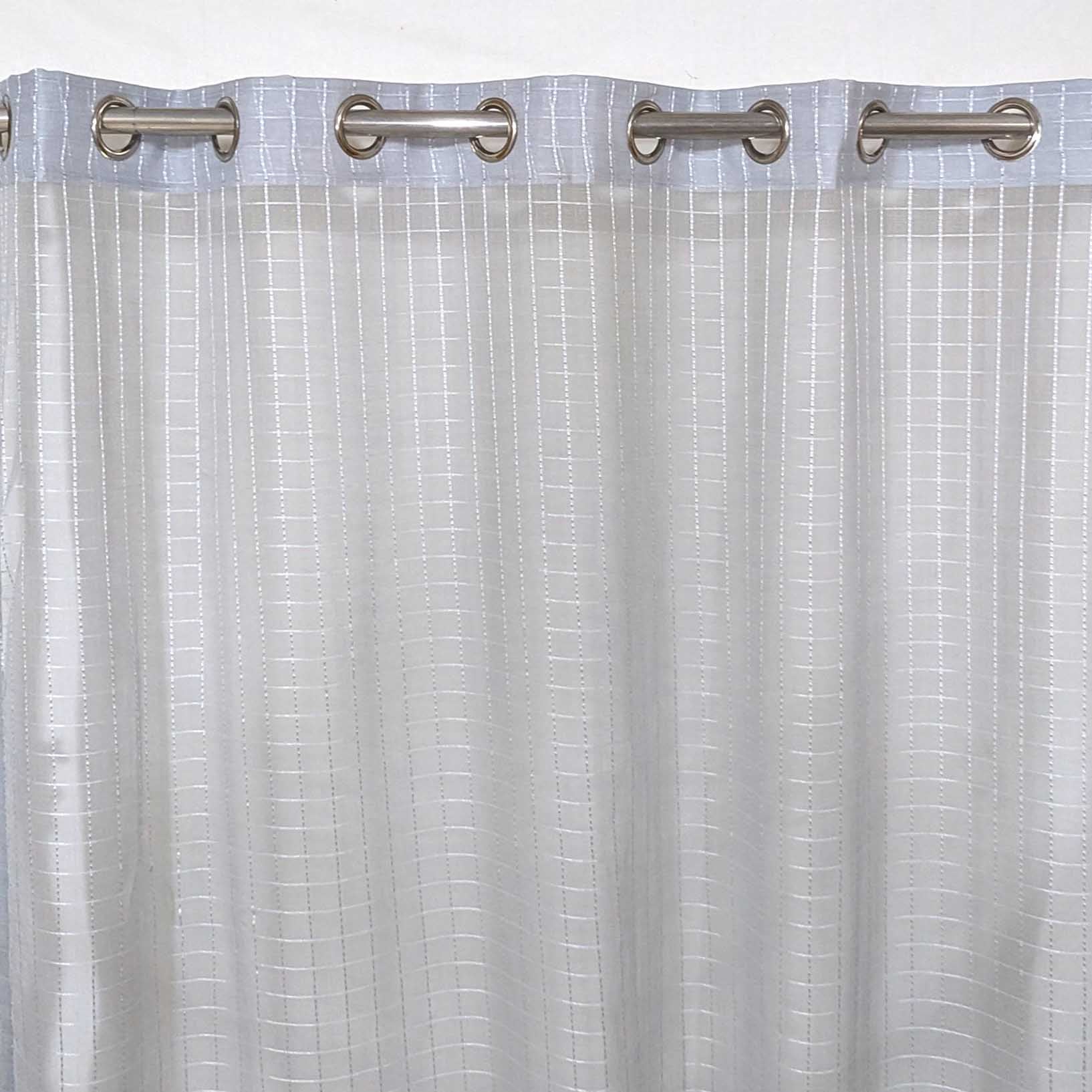 Premium Net Sheer Chiffon Curtain Box Thread Lite Grey