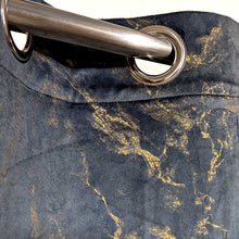 Golden Textured Velvet Curtain Jet-Black