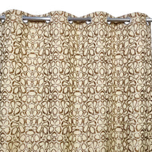 Thick Viscose Curtain Brown & Gold on Off-White