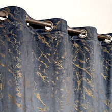 Golden Textured Velvet Curtain Jet-Black