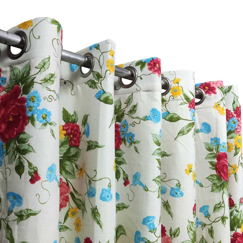 Multi Floral Duck Cotton Curtain