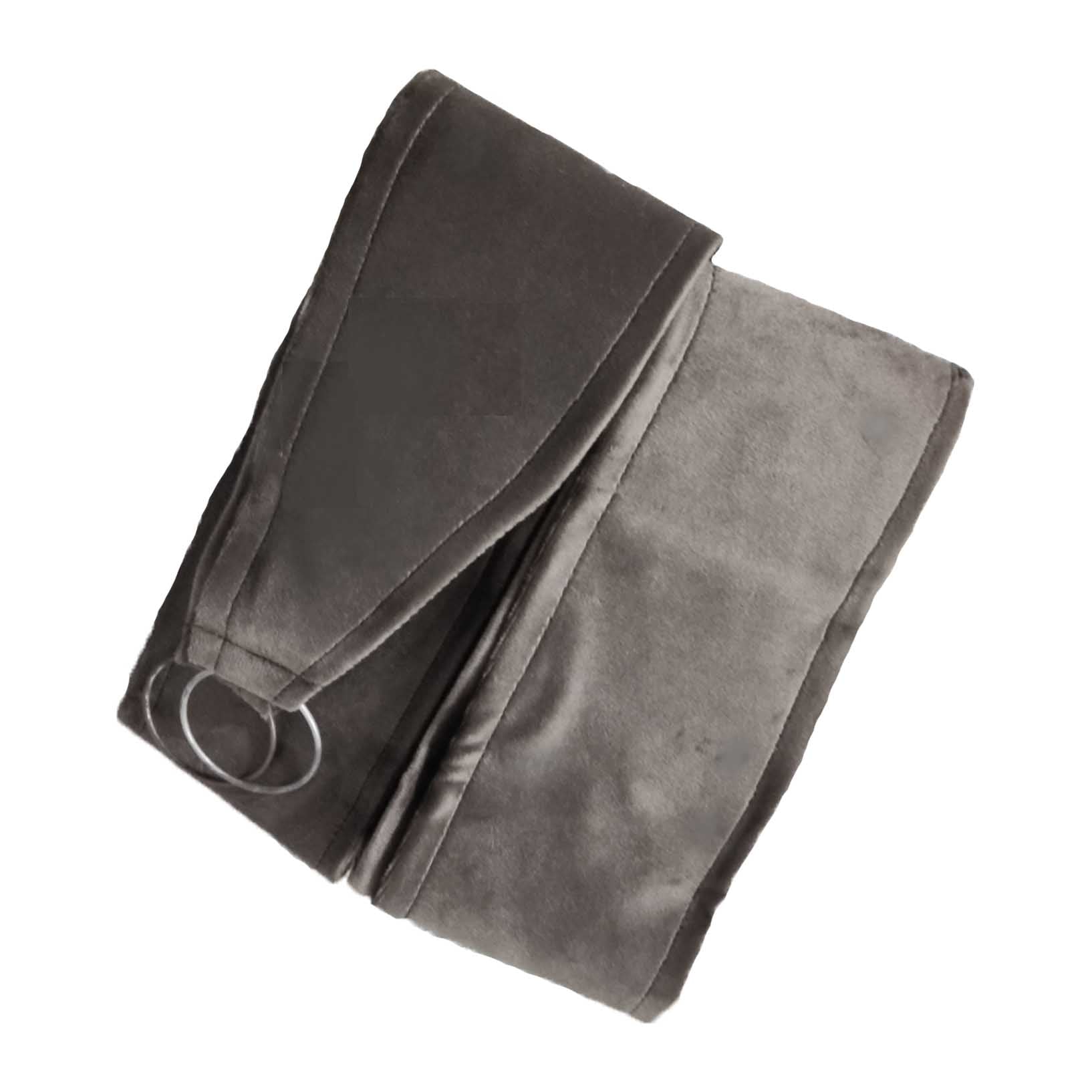 Double Width Brown Velvet Curtain With Tie Belts (3 Pcs Available Only)
