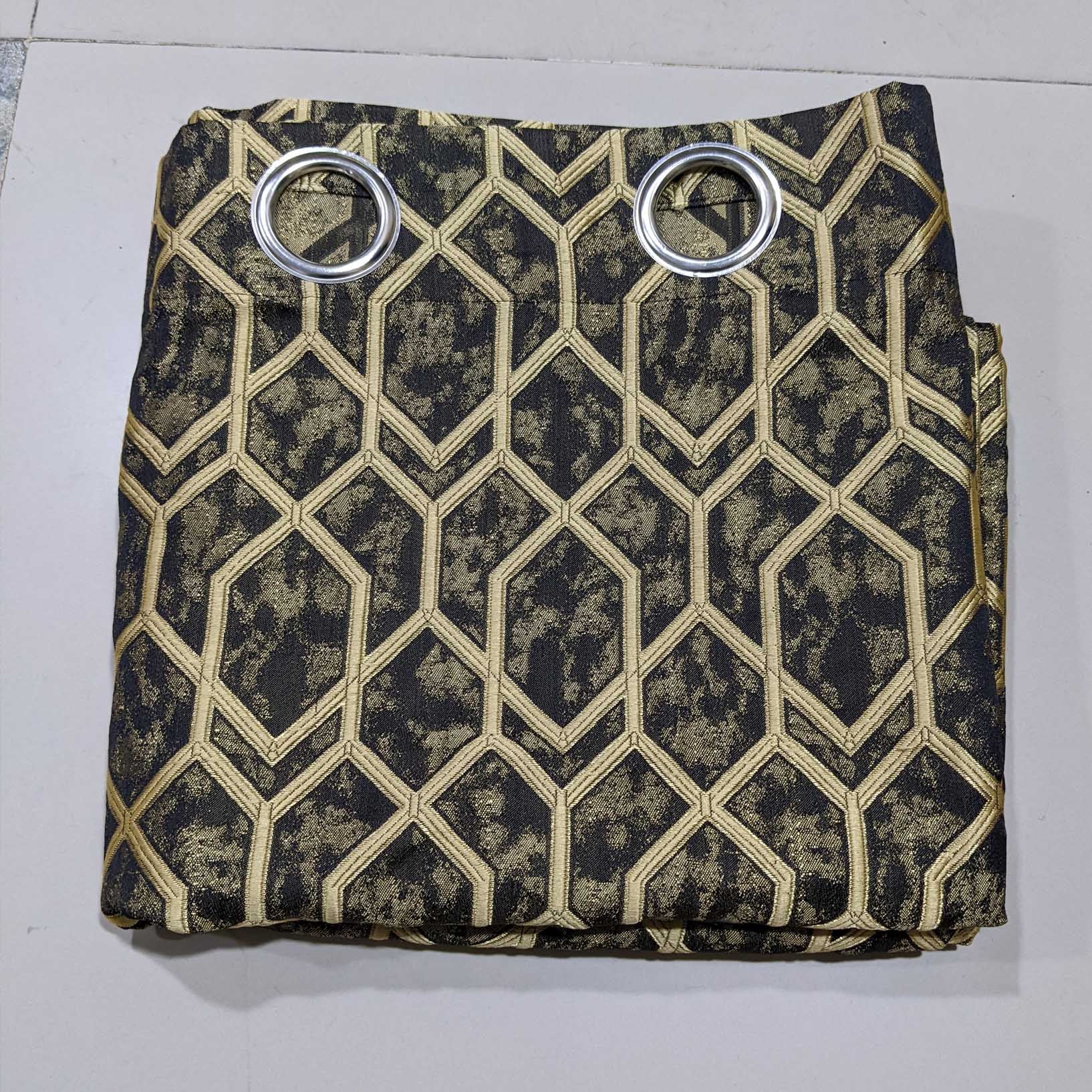 Thick Viscose Curtain Golden on Black