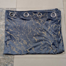 Golden Textured Velvet Curtain Jet-Black