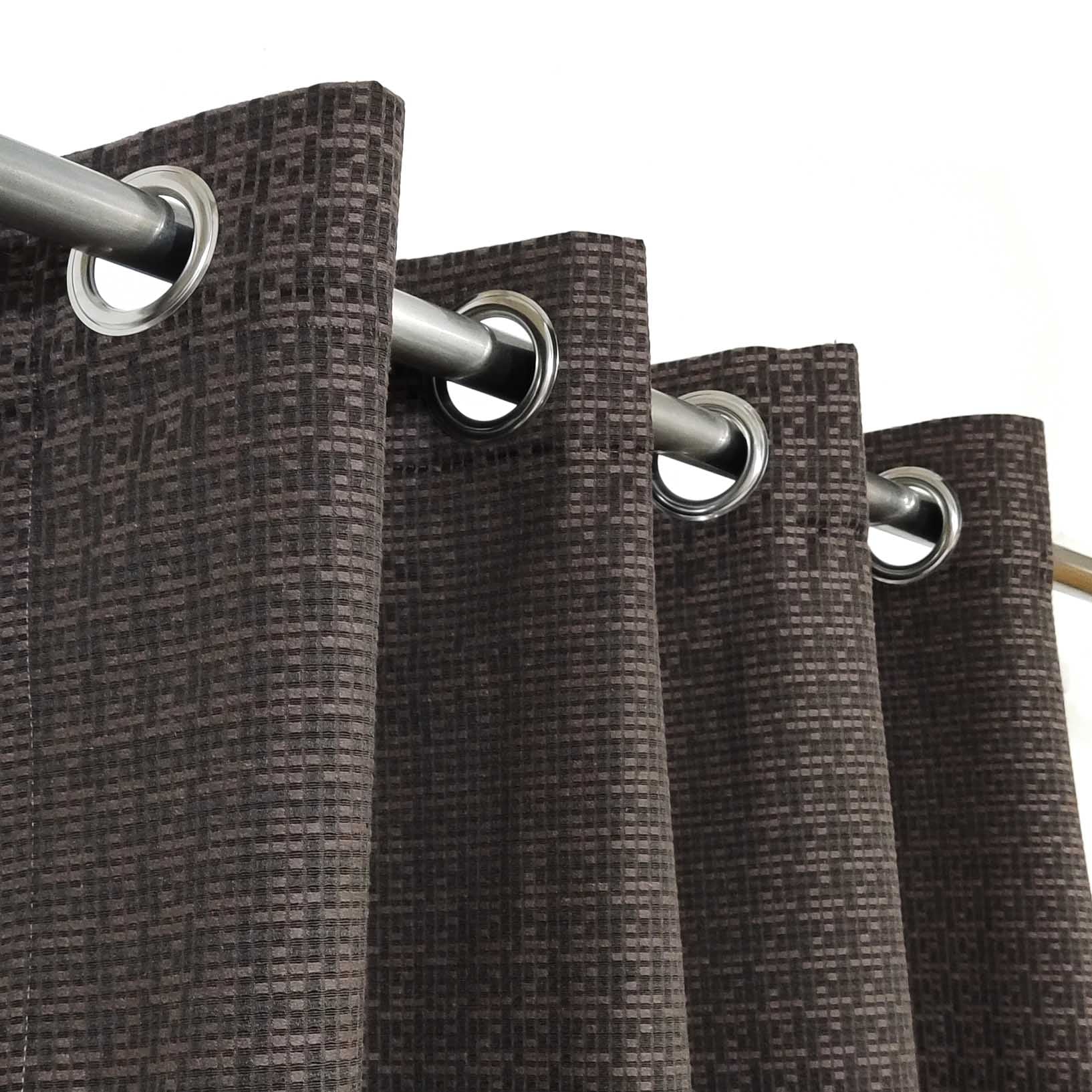 Dark Brown 3D Jacquard Curtain