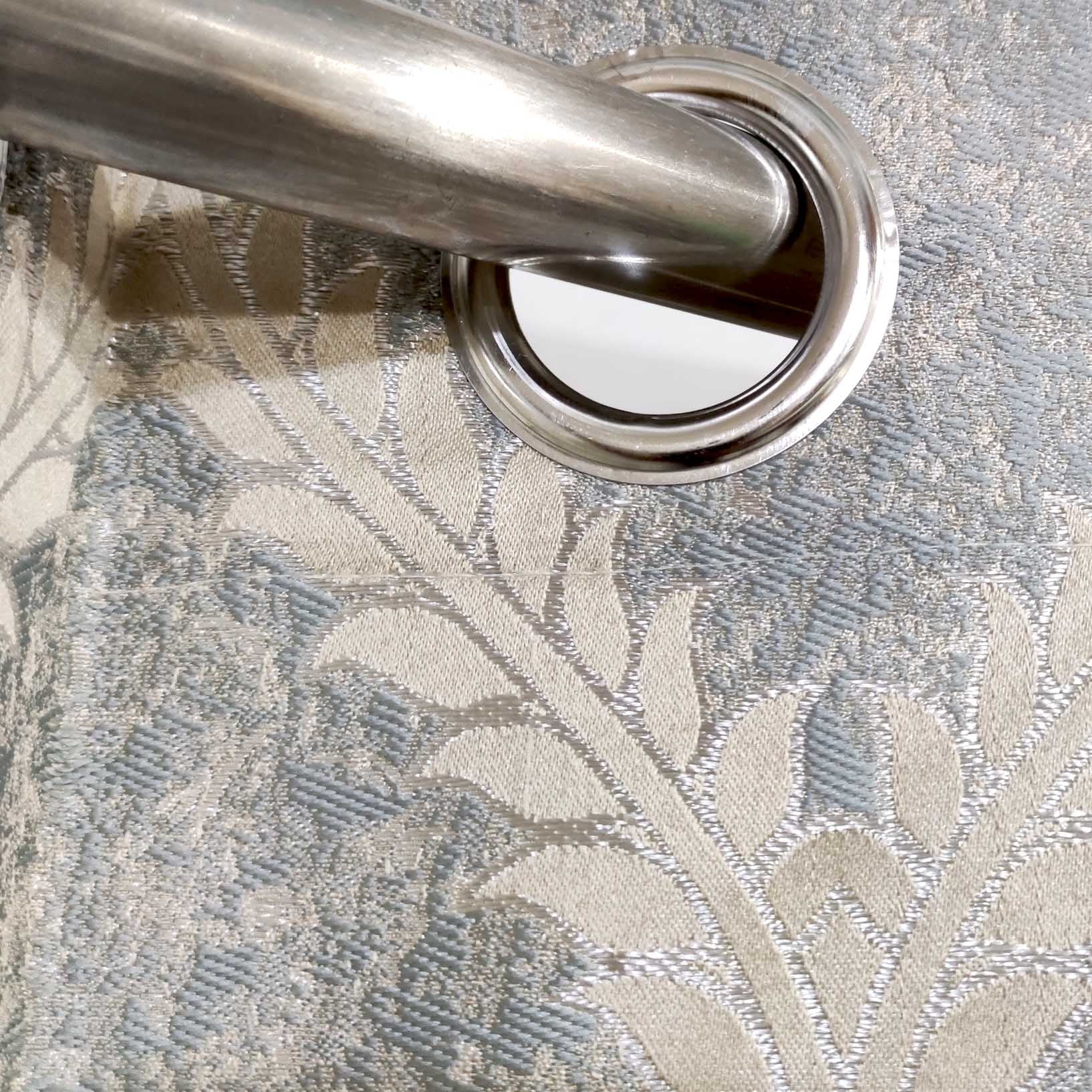 Thick Viscose Curtain Silver & Gold on Off-White