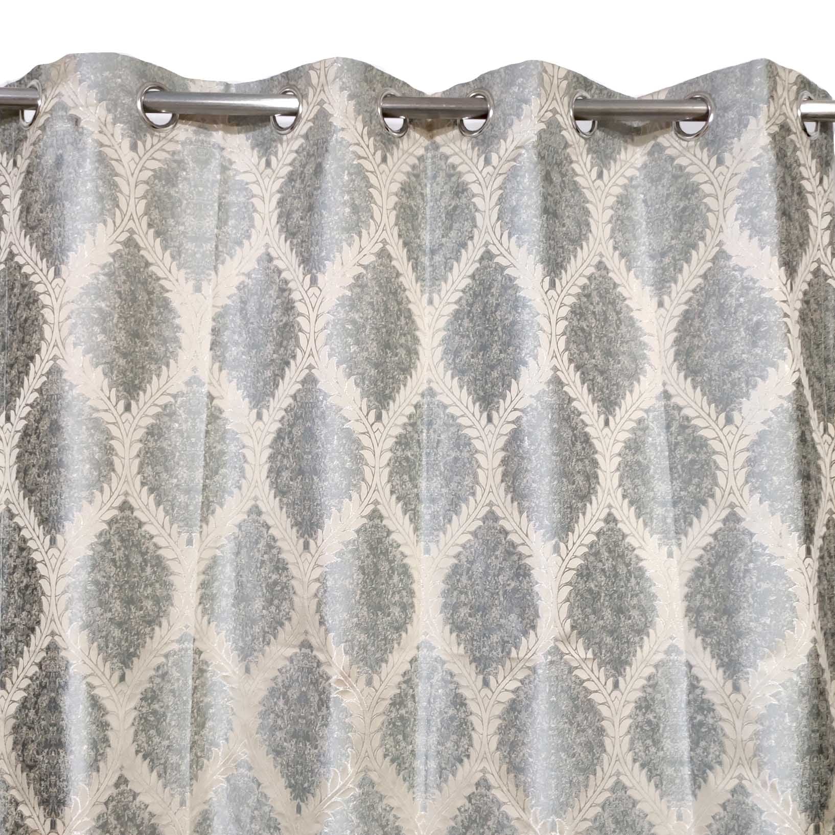 Thick Viscose Curtain Silver & Gold on Off-White