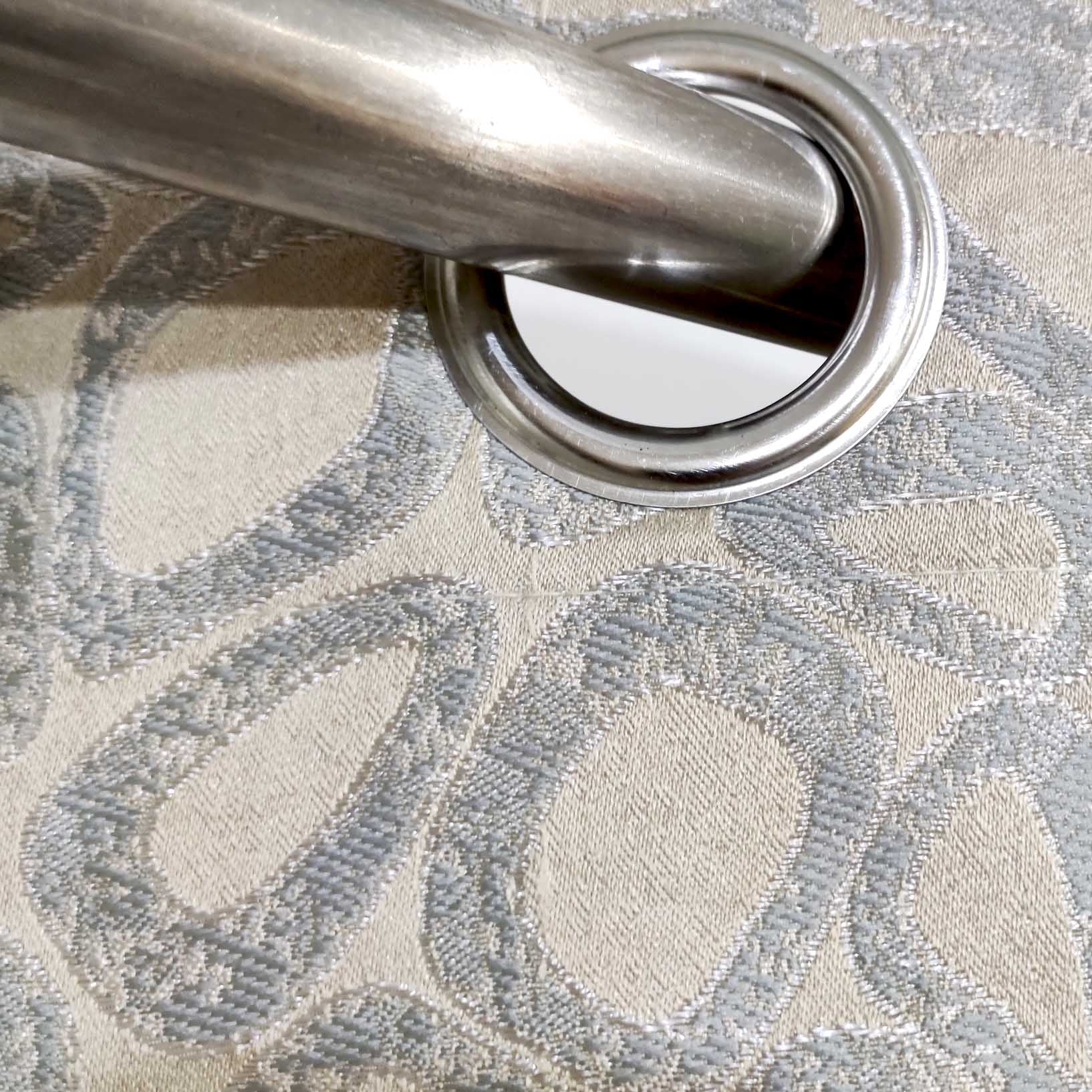 Thick Viscose Curtain Silver & Gold on Off-White