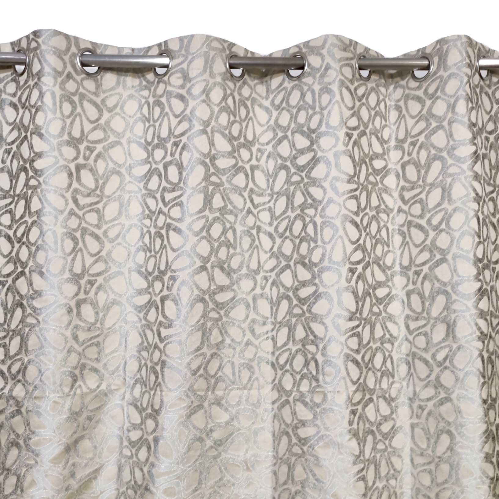 Thick Viscose Curtain Silver & Gold on Off-White